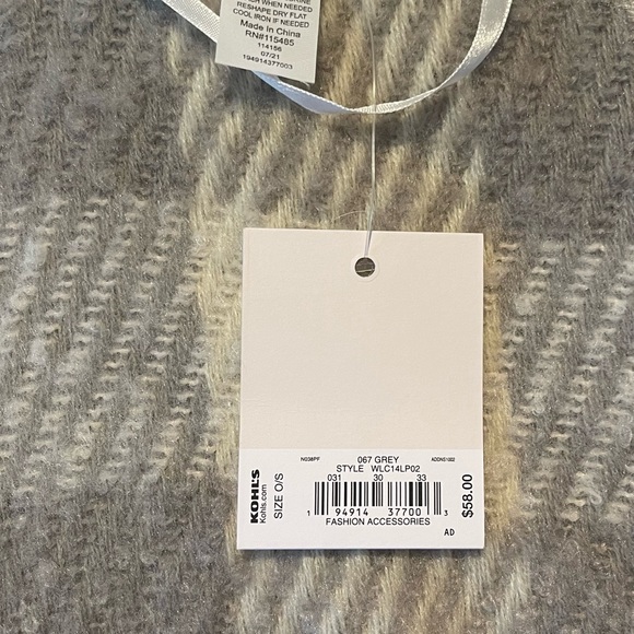 NWT Tan and Gray Lauren Conrad Fringe Knit Cape Poncho One Size - Picture 10 of 12